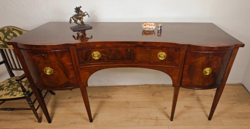 Georgian sideboard serpentine - sideboard,