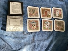 6x Luxury Cloverleaf Melamine Square Coasters - 10 x 10cm ~ Boxed