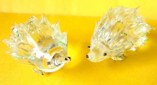 Vintage 1990s glass hedgehog - vintage,