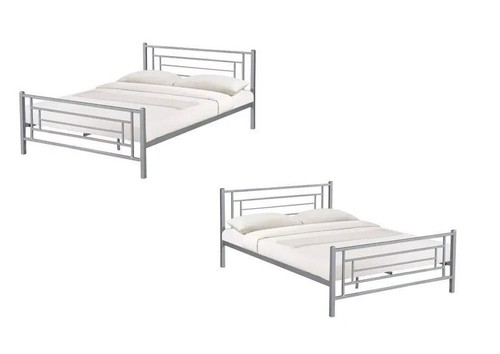5ft king metal bed curved - king,
