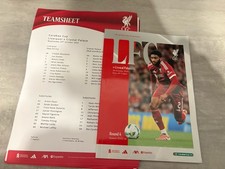 LIVERPOOL CRYSTAL PALACE OFFICIAL LEAGUE CUP 4RD ROUND  with teamsheet 
