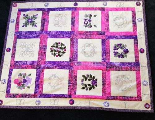 Patchwork quilt single bed - quilt,