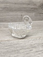 Vtg Swan On A Nest Clear Glass