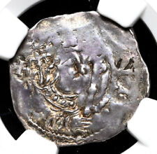 NORMAN. Stephen. 1135-1154. Silver Penny, Wulfric on Worcester, NGC AU50