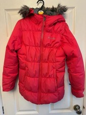 Columbia Kids Hot Pink Fur Hooded Ski Jacket - Medium