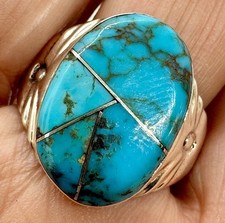 Navajo Inlay Natural Turquoise