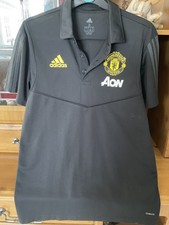 Manchester United Adidas Polo Football Shirt Man UTD - 2019/20 - Small AON Black