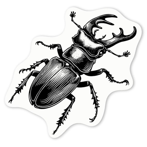 Stag beetle white vinyl - white,