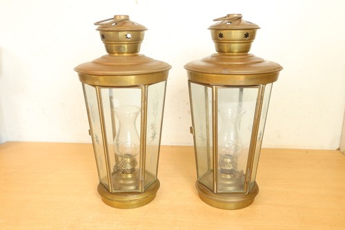 Vintage pair brass - pair, lanterns