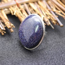 Natural Gemstone Ring Crystal Quartz Open Adjustable Ring Reiki Healing Jewelry