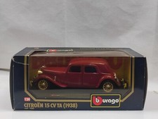 Burago 1/24 1938 Citroen 15cv TA red classic vintage diecast model car 
