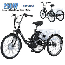 GOGOBEST GF100 24" Electric Tricycle 48V20Ah 3 Wheels E-bike With Rear basket UK