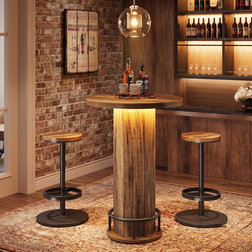Rustic wooden led bar - bar, &