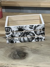 A very small / mini crate Halloween theme themed greys & black  