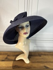 Whiteley Navy Synthetic Hat Mother Bride Groom Wedding Guest Races Party Event