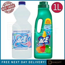 ACE ULTRA LAUNDRY BLEACH FOR WHITES COLOUR CLOTHES STAIN REMOVER CLEANER 1L NEW