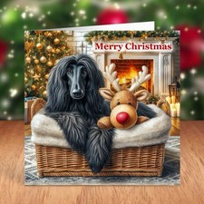 Afghan Hound Dog Christmas Card