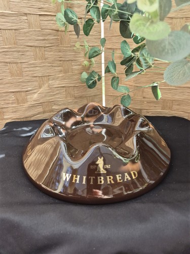 Vintage brown ceramic ashtray - vintage,