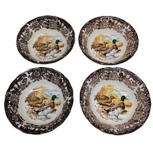 Royal Worcester Palissy Desert Bowls x4 Game Series Diameter 16.5cm Vintage