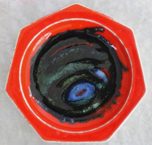 Poole pottery red delphis - pottery,
