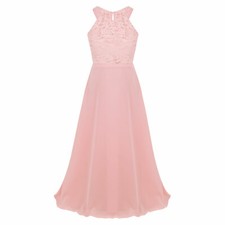 Flower Girls Long Dress Pageant Wedding Bridesmaid Kids Maxi Dresses Princess