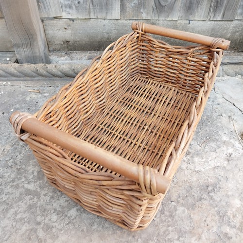 Wicker woven basket handle - wicker,