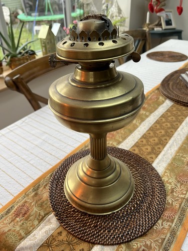 Vintage brass oil lamp double - vintage,