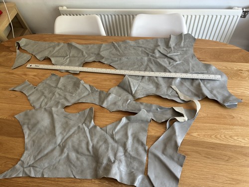 Light grey leather offcuts - light,
