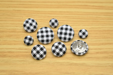 Black Gingham Pattern Fabric