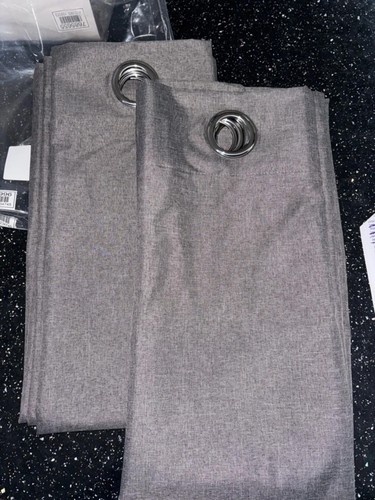 Linen look flint grey blackout - grey,