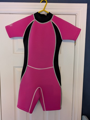 Short wetsuit black and pink - short, wetsuit,
