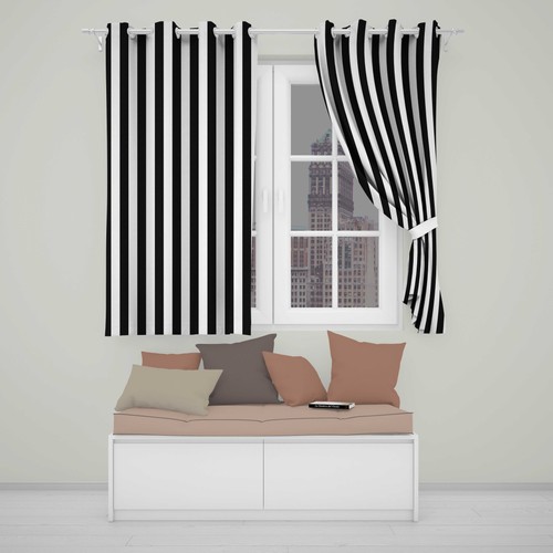 Blackout eyelet curtains black - blackout,