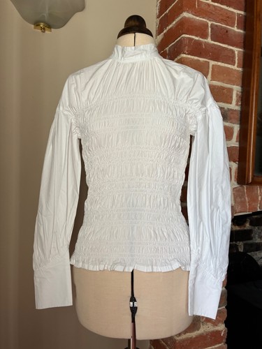Plumo smocked white cotton