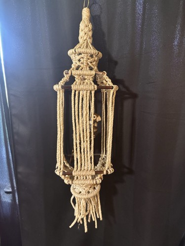 Vintage boho macrame bird - vintage,