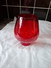 Vintage Red Glass Lamp Candle