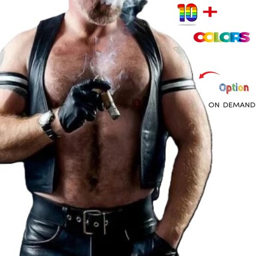 Mens leather bar vest - bar, sexy