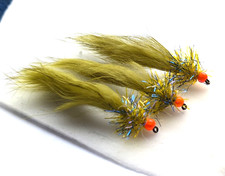 3 x Olive Straggle Fritz Pulling Leech Trout Fishing Lure Fly Flies Size 10