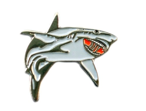 Great white shark metal enamel - shark,