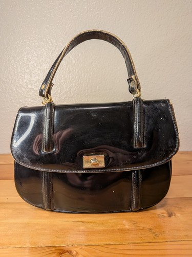Vintage black patent leather - black,