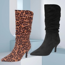 Womens Mid Calf High Heel