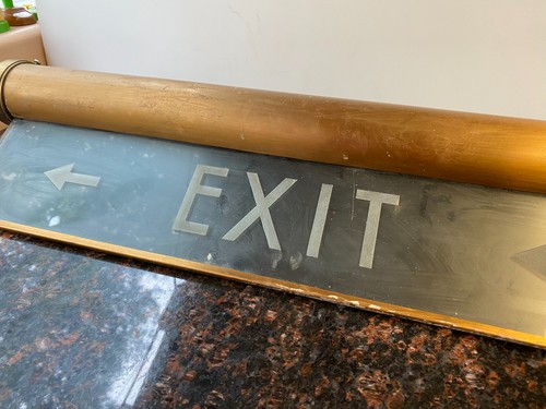 Vintage brass exit - exit, light