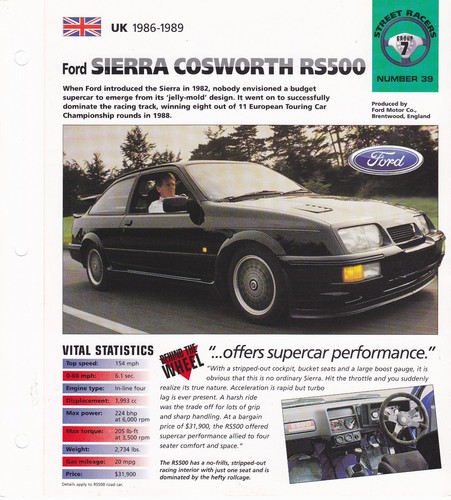 1986 1989 ford sierra - sierra, cosworth