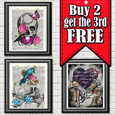 Gothic Romantic Skull Prints