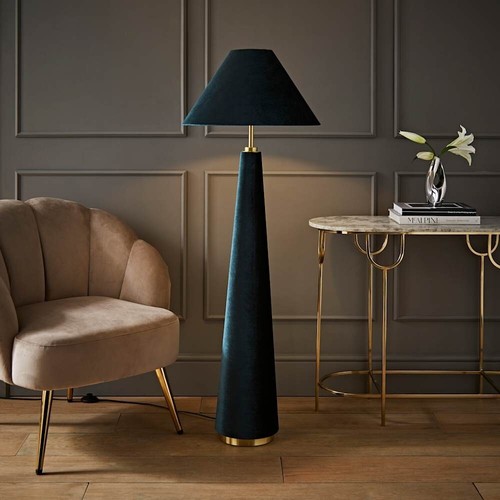 Velvet midi floor lamp - velvet,