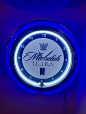 Michelon Ultra Beer Bar Tavern Pub Man Cave Store Neon Style LED Clock Sign