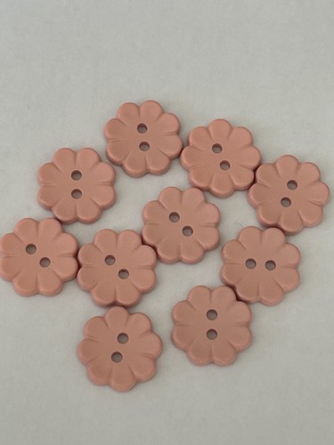 Small pink flower buttons - 10,
