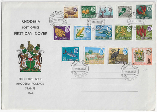 Rhodesia 1966 fdc set - rhodesia,