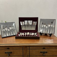 Silver Plated Canteen Cutlery 8 place settings SHEFFIELD Kings design