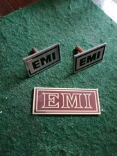 3   E M I  Loudspeaker Grill badges. All Metal.