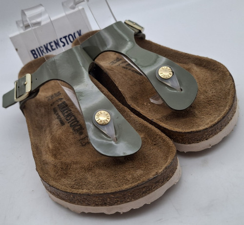 Birkenstock gizeh khaki patent - birkenstock,